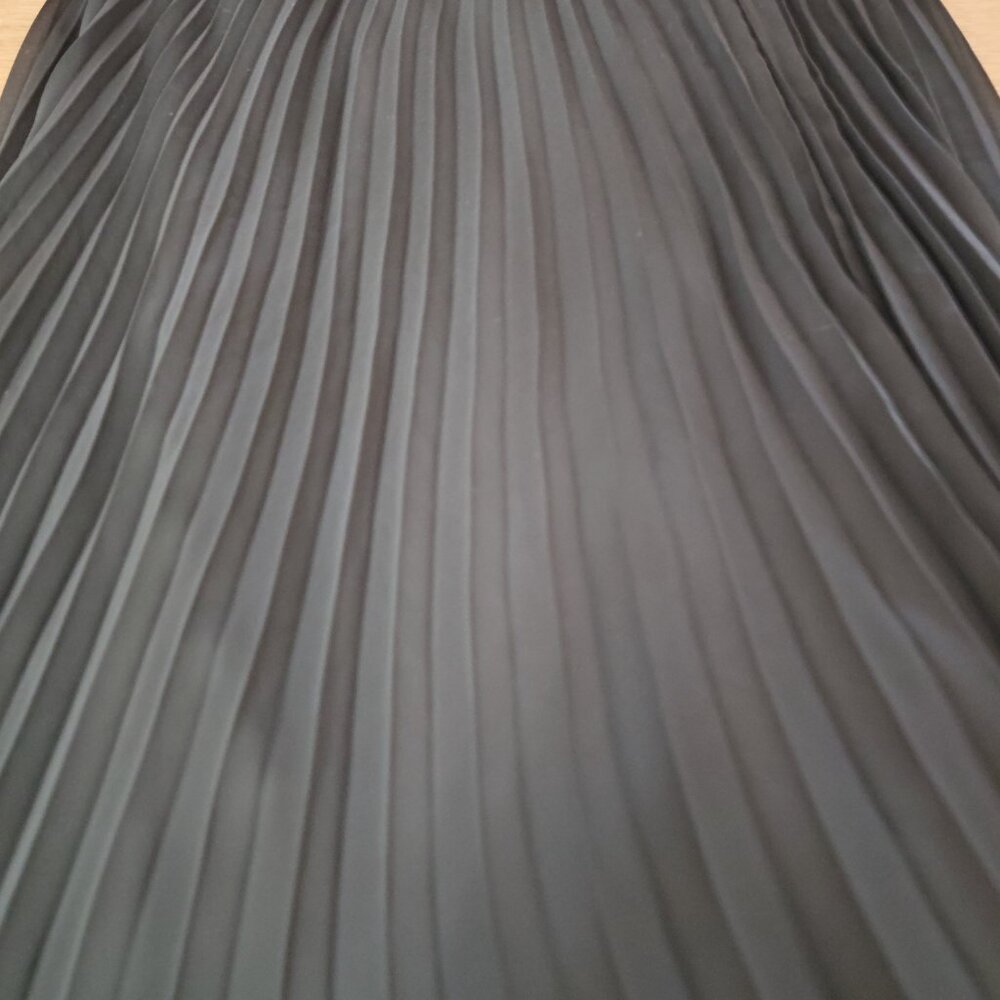 Vince Camuto Black Chiffon Maxi Midi Skirt Large Feminine Modest Closet Staple - Picture 6 of 7